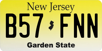 NJ license plate B57FNN