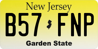 NJ license plate B57FNP