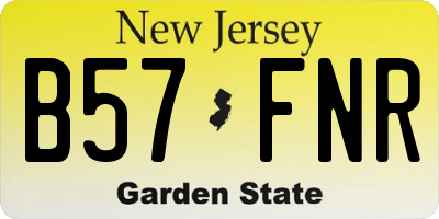 NJ license plate B57FNR