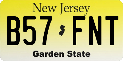 NJ license plate B57FNT