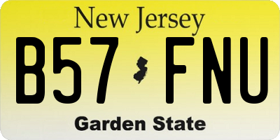 NJ license plate B57FNU