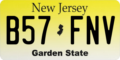NJ license plate B57FNV