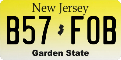 NJ license plate B57FOB
