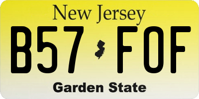 NJ license plate B57FOF