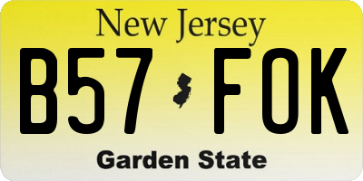 NJ license plate B57FOK