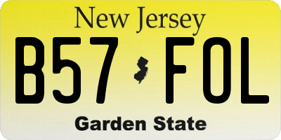 NJ license plate B57FOL