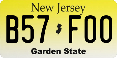 NJ license plate B57FOO
