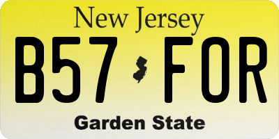 NJ license plate B57FOR