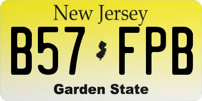 NJ license plate B57FPB