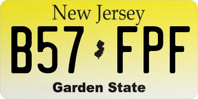 NJ license plate B57FPF
