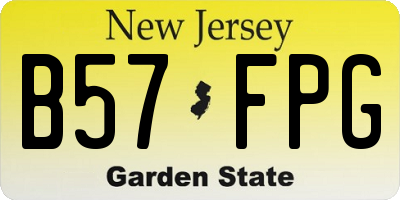 NJ license plate B57FPG