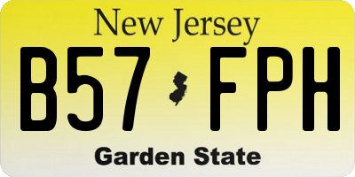 NJ license plate B57FPH