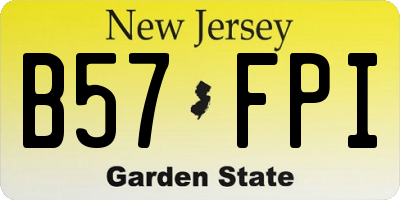 NJ license plate B57FPI