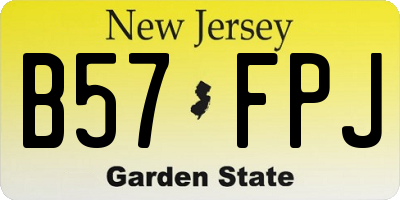 NJ license plate B57FPJ