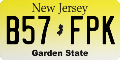 NJ license plate B57FPK