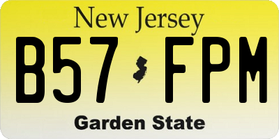 NJ license plate B57FPM