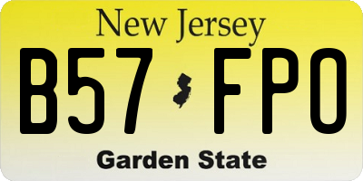 NJ license plate B57FPO