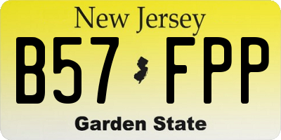 NJ license plate B57FPP