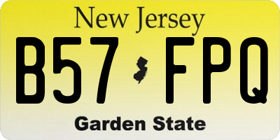 NJ license plate B57FPQ
