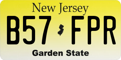 NJ license plate B57FPR