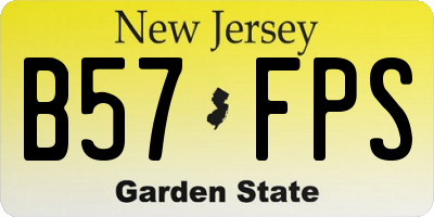 NJ license plate B57FPS