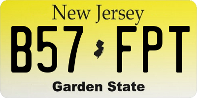 NJ license plate B57FPT
