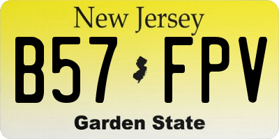 NJ license plate B57FPV