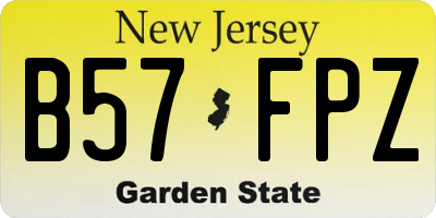 NJ license plate B57FPZ
