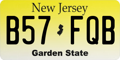 NJ license plate B57FQB