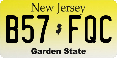NJ license plate B57FQC