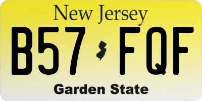 NJ license plate B57FQF