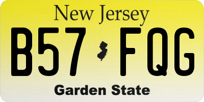 NJ license plate B57FQG