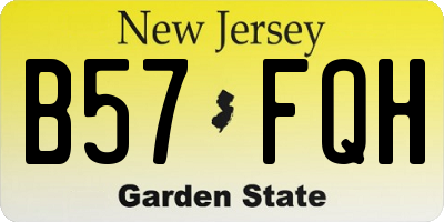 NJ license plate B57FQH