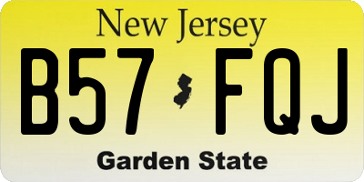 NJ license plate B57FQJ