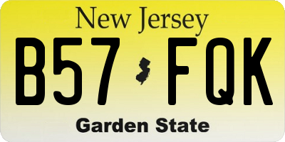 NJ license plate B57FQK