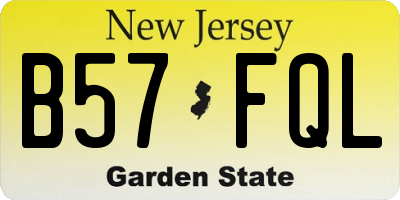 NJ license plate B57FQL