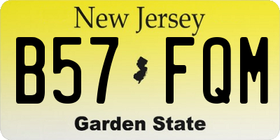 NJ license plate B57FQM