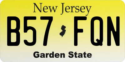 NJ license plate B57FQN