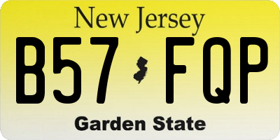 NJ license plate B57FQP