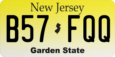 NJ license plate B57FQQ