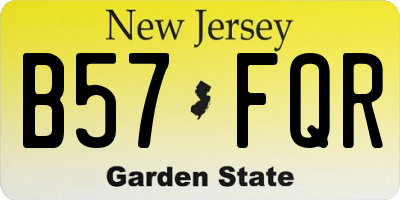 NJ license plate B57FQR