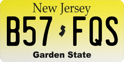 NJ license plate B57FQS