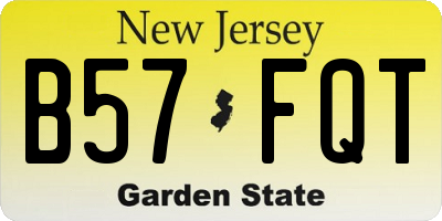 NJ license plate B57FQT