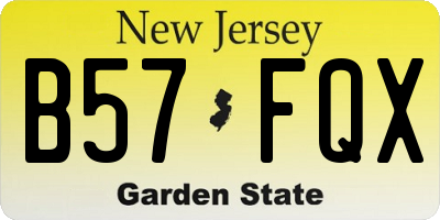 NJ license plate B57FQX