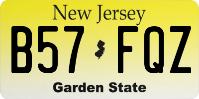 NJ license plate B57FQZ