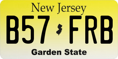 NJ license plate B57FRB