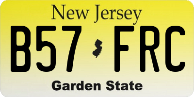 NJ license plate B57FRC