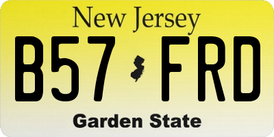 NJ license plate B57FRD