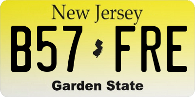 NJ license plate B57FRE