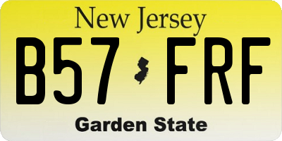 NJ license plate B57FRF